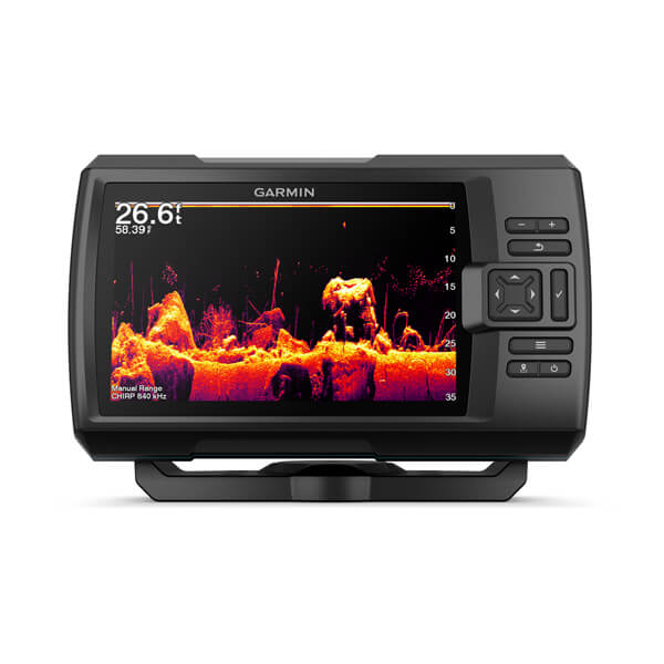 Striker Vivid 7cv (with transom-mount transducer CHIRP 77/200kHz/ClearVü GT20-TM, 4-pin), GPS