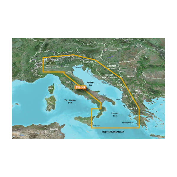 BlueChart kartica g3 HXEU 014R  (od Istre do Otranta)